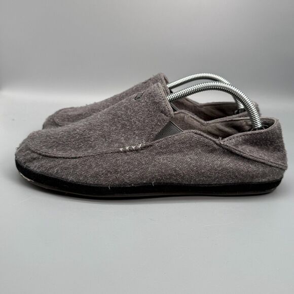 Olukai Moloa Hulu Men\'s 9 Gray Wool Lightweight Slip-On Low Top Comfort Slippers main image 8